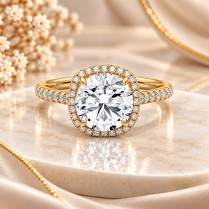 Oval Three Stone Lab Grown Diamond & Moissanite Ring – Solid Gold Anniversary Ring